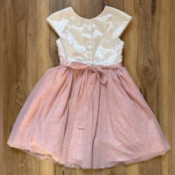 Jona Michelle Pink and Cream Formal Kids Dress - Picture 3 of 3